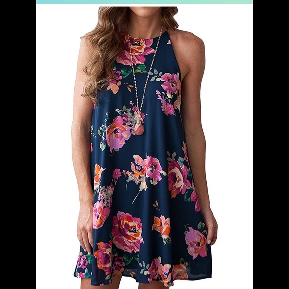 Women’s halter neck boho casual dress - Picture 1 of 5